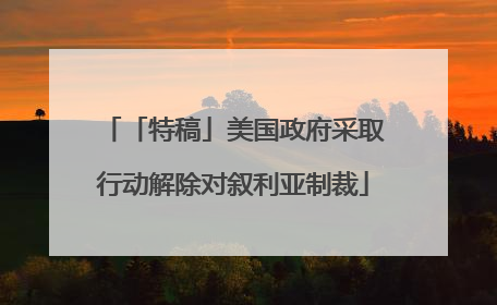 「特稿」美国政府采取行动解除对叙利亚制裁