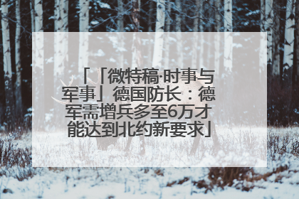 「微特稿·时事与军事」德国防长：德军需增兵多至6万才能达到北约新要求