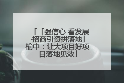 「强信心 看发展·招商引资拼落地」榆中：让大项目好项目落地见效