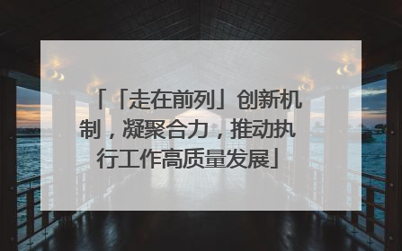 「走在前列」创新机制，凝聚合力，推动执行工作高质量发展