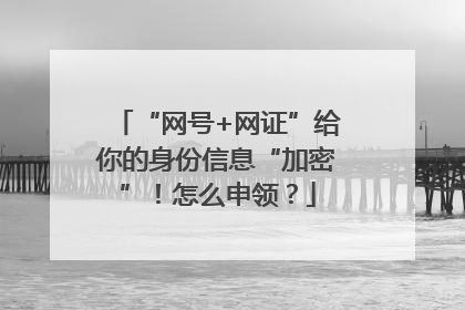 “网号+网证”给你的身份信息“加密”！怎么申领？