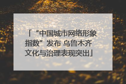 “中国城市网络形象指数”发布 乌鲁木齐文化与治理表现突出