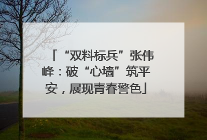 “双料标兵”张伟峰：破“心墙”筑平安，展现青春警色