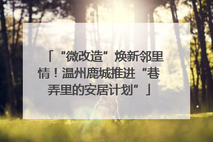 “微改造”焕新邻里情！温州鹿城推进“巷弄里的安居计划”