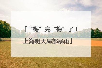 “梅”完“梅”了！上海明天局部暴雨