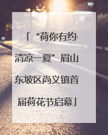 “荷你有约·清凉一夏”眉山东坡区尚义镇首届荷花节启幕