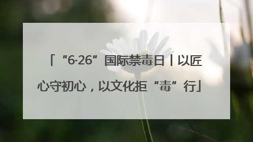 “6·26”国际禁毒日丨以匠心守初心，以文化拒“毒”行