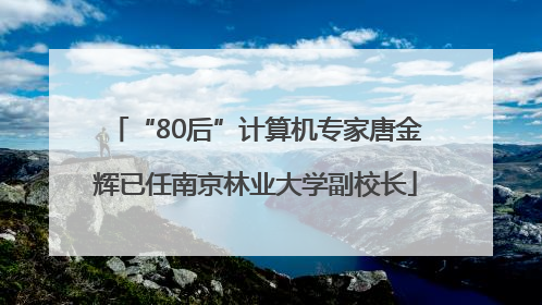 “80后”计算机专家唐金辉已任南京林业大学副校长