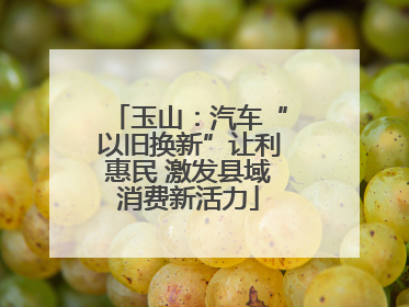 玉山：汽车“以旧换新”让利惠民 激发县域消费新活力