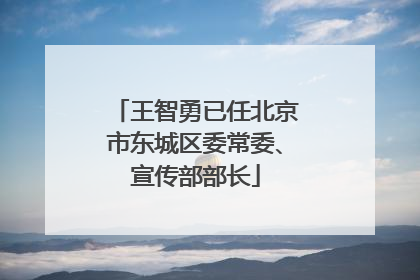 王智勇已任北京市东城区委常委、宣传部部长