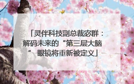 灵伴科技副总裁宓群：解码未来的“第三层大脑” 眼镜将重新被定义