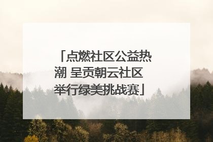 点燃社区公益热潮 呈贡朝云社区举行绿美挑战赛