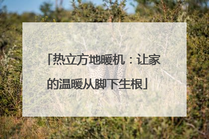 热立方地暖机：让家的温暖从脚下生根