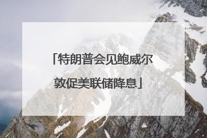 特朗普会见鲍威尔 敦促美联储降息
