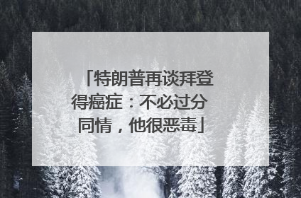 特朗普再谈拜登得癌症：不必过分同情，他很恶毒