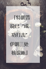 特朗普说已“成功打击”伊朗三处核设施