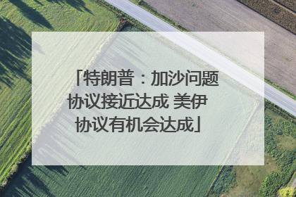 特朗普：加沙问题协议接近达成 美伊协议有机会达成