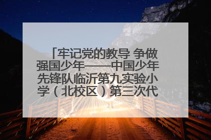牢记党的教导 争做强国少年——中国少年先锋队临沂第九实验小学（北校区）第三次代表大会胜利召开