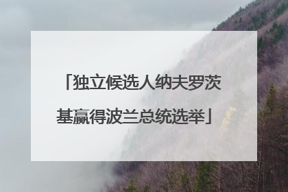 独立候选人纳夫罗茨基赢得波兰总统选举