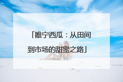 睢宁西瓜：从田间到市场的甜蜜之路