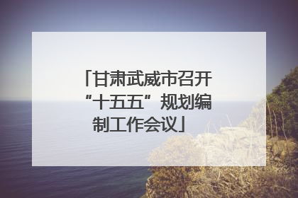 甘肃武威市召开“十五五”规划编制工作会议
