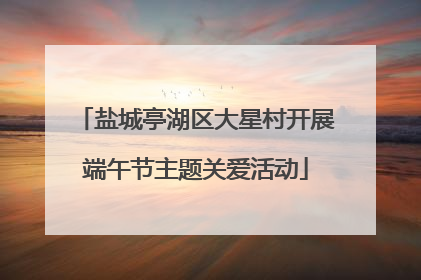 盐城亭湖区大星村开展端午节主题关爱活动