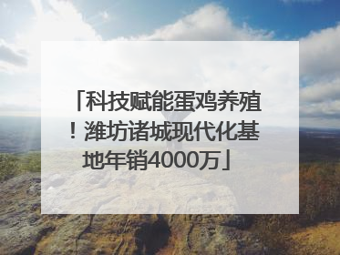 科技赋能蛋鸡养殖！潍坊诸城现代化基地年销4000万