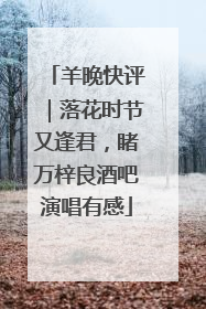 羊晚快评｜落花时节又逢君，睹万梓良酒吧演唱有感