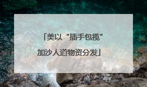 美以“插手包揽”加沙人道物资分发
