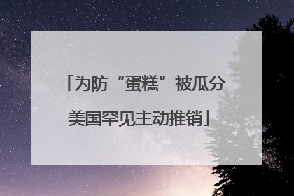 为防“蛋糕”被瓜分 美国罕见主动推销