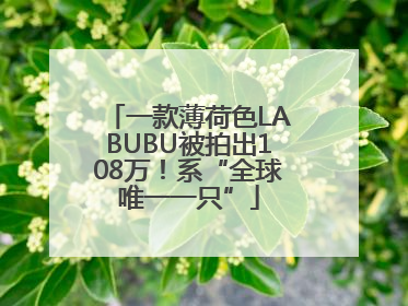 一款薄荷色LABUBU被拍出108万！系“全球唯一一只”
