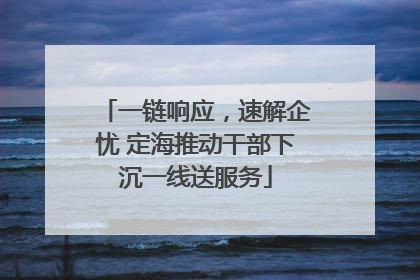 一链响应，速解企忧 定海推动干部下沉一线送服务