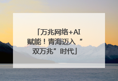 万兆网络+AI赋能！青海迈入“双万兆”时代