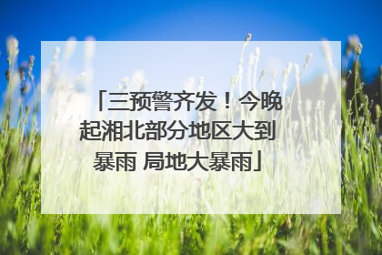 三预警齐发！今晚起湘北部分地区大到暴雨 局地大暴雨