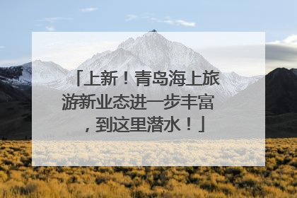 上新！青岛海上旅游新业态进一步丰富，到这里潜水！