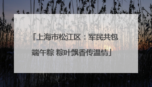 上海市松江区：军民共包端午粽 粽叶飘香传温情