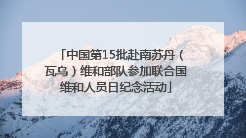 中国第15批赴南苏丹（瓦乌）维和部队参加联合国维和人员日纪念活动