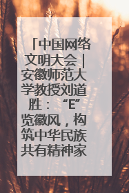 中国网络文明大会｜安徽师范大学教授刘道胜：“E”览徽风，构筑中华民族共有精神家园