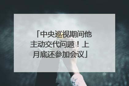 中央巡视期间他主动交代问题！上月底还参加会议