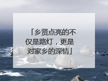 乡贤点亮的不仅是路灯，更是对家乡的深情