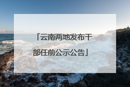 云南两地发布干部任前公示公告