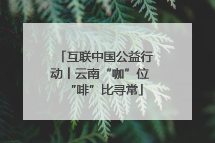 互联中国公益行动丨云南“咖”位“啡”比寻常