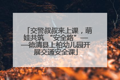 交警叔叔来上课，萌娃共筑 “安全路”——德清县上柏幼儿园开展交通安全课