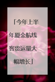 今年上半年厦金航线客货运量大幅增长