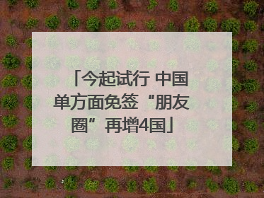 今起试行 中国单方面免签“朋友圈”再增4国
