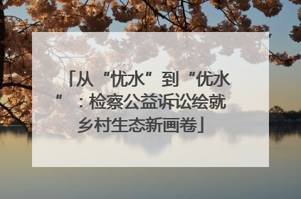 从“忧水”到“优水”：检察公益诉讼绘就乡村生态新画卷