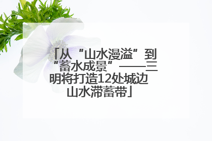 从“山水漫溢”到“蓄水成景”——三明将打造12处城边山水滞蓄带