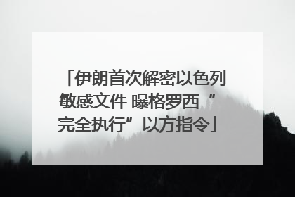 伊朗首次解密以色列敏感文件 曝格罗西“完全执行”以方指令