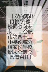双向奔赴育桃李 家校同心向未来——合肥市第四十二中学南城分校家长学校期末总结会圆满召开