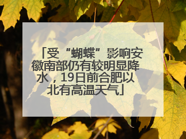 受“蝴蝶”影响安徽南部仍有较明显降水，19日前合肥以北有高温天气